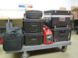 Hyspex system and accessories packed for fieldwork
